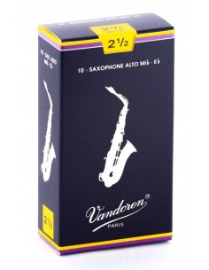Vandoren - Caja de 10 cañas tradicional n.2.5 para saxofón alto