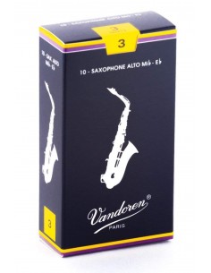 Vandoren - Caja de 10 cañas tradicional n.3 para saxofón alto